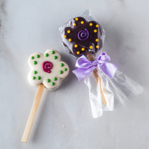 Paletas de alfajor flor